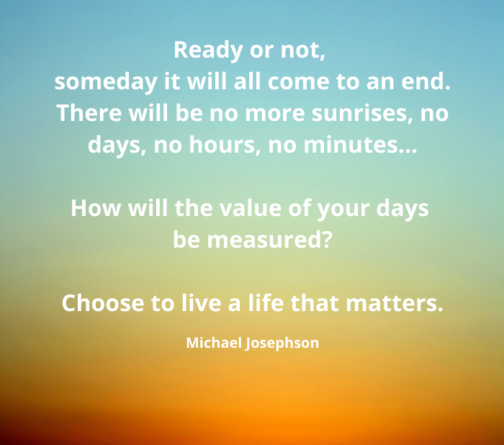 Live a life that matters